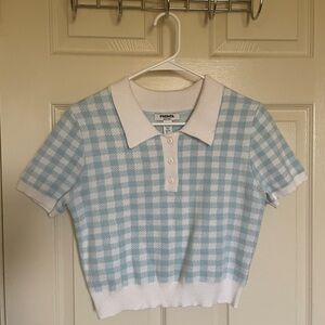 Cropped collared shirt